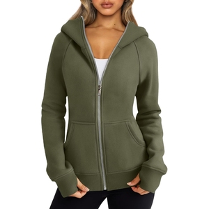Sweat-shirts à capuche à manches longues pour femmes, très demandés, décontractés, avec design de couleur personnalisé et technique de lavage - Product Image 4