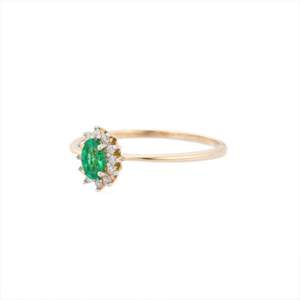 14K Gold Emerald and Diamond Engagement Ring for Women - Product Image 5