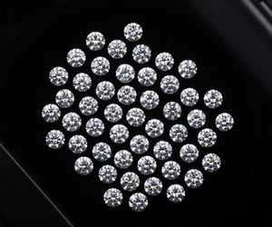 แหวนเพชรทรงกลมเจียระไนแบบบริลเลียนท์ 2.5 มม. สี D ขาว ผลิตในห้องปฏิบัติการ พร้อมวงแหวนเจาะด้วยเลเซอร์ [6 ชิ้น] - Product Image 2