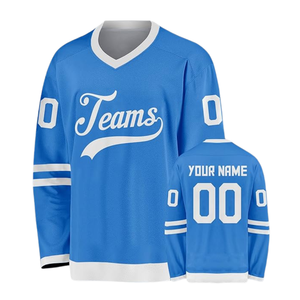 Maillot de hockey personnalisé en polyester, antibactérien, imprimé avec le nom de l'équipe, votre nom et votre numéro, uniforme de hockey sur glace sublimé pour hommes - Product Image 6