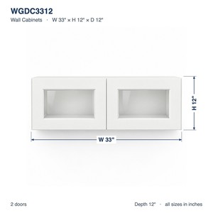 Wholesale 33 x 12 Inch Glass <b>Door</b> Wall <b>Cabinet</b> White Shaker RTA OEM Vietnam Manufacturer - Product Image 6