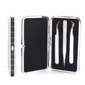 Pochette magnétique légère et portable de marque personnalisée avec pince à épiler Ensemble de 3 4 6 pièces Outil de beauté en acier inoxydable pour les cils - Product Image 5