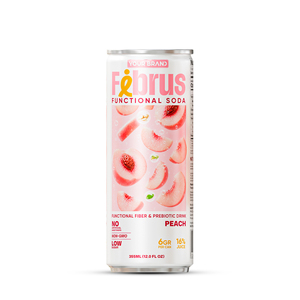 Boisson de haute qualité, best-seller, marque privée OEM, 355 ml, votre logo, soda fonctionnel avec 16 % de jus de pêche, personnalisable - Product Image 1