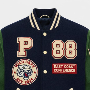 Chaqueta Varsity de Béisbol para Hombre, Diseño Nuevo, Bordado Chenille, Invierno, Transpirable, Resistente al Viento, Logotipo y Color Personalizables, Venta al Por Mayor - Product Image 2