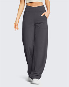 Pantalones de trabajo de moda para mujer, de cintura alta, con protección solar, adelgazantes, de seda helada, de pierna ancha - Product Image 5