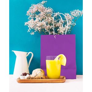 Sacs cadeaux violets de taille moyenne, 30 pièces en vrac, avec poignées, 11"x5"x8", pour usages multiples - Product Image 2