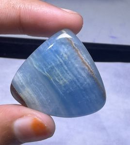 Cabochon de calcite bleue naturelle à bandes, pierre précieuse en vrac, vente en gros, calcite bleue naturelle faite à la main, pierre précieuse en vrac - Product Image 2