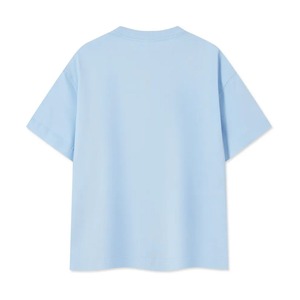 เสื้อยืดแขนสั้นผู้ชายสีฟ้าอ่อนทรงโอเวอร์ไซส์ ผ้าเจอร์ซีย์คอตตอน 100% สีพื้น คอกลม สไตล์ลำลอง ทรงปกติ - Product Image 2