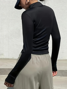 Womens Power Stretch Yoga <b>Jacket</b> Athletic Running Fitness <b>Workout</b> <b>Jacket</b> Custom Logo OEM ODM Private Label Factory Wholesale - Product Image 2