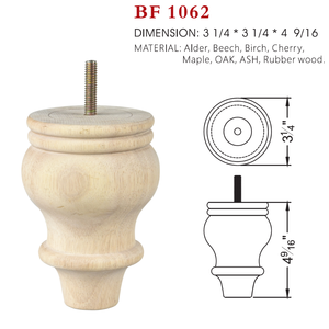 Pata de Mueble de Madera Maciza Corta para Sofá, Gabinete, Mesa, Repuesto de Pata de Madera, Pieza de Mueble, Fábrica OEM - Product Image 6