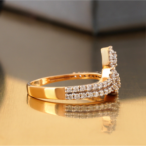 Marquise Double Halo Lab Grown Diamond Open Wrap <b>Ring</b> 14K Rose <b>Gold</b> with VS1 Clarity <b>Cocktail</b> Statement with IGI Certificate - Product Image 3