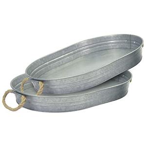 Plateau de service galvanisé, espace généreux pour servir des boissons et des plats, style artisanal en métal, conçu pour les grandes réunions de famille - Product Image 5