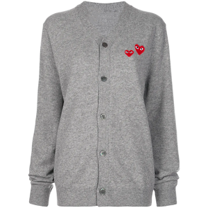 Cardigan unisexe en laine Townkana à col en V avec boutons en forme de cœur, décontracté et élégant, pour l'automne et l'hiver, épais, avec logo frontal, idéal pour les couples - Product Image 1