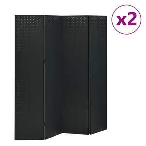 ฉากกั้นห้องเหล็กสีดำ 4 แผง ชุด 2 ชิ้น ขนาดหน้าจอ 63"x70.9" - Product Image 1