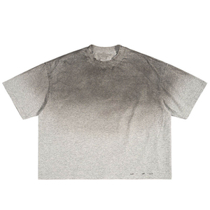 Camiseta de Algodón de Color Sólido para Hombre, Talla Grande, Cuello Redondo, Manga Corta, Estilo Casual, Diseño Degradado, Venta al Por Mayor OEM ODM - Product Image 5