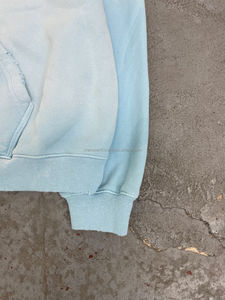 Boxy surdimensionné lavé à l'acide détresse recadrée sweat à capuche zippé sur mesure coton lourd éponge française Vintage hommes sweat à capuche thermique - Product Image 5