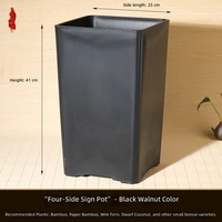 Pot carré respirant en résine écologique durable pour orchidées, auto-arrosant, type bambou, avec trous de drainage, pour rebord de fenêtre