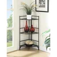 Support de plantes d'angle en fer forgé à 3 niveaux, organisateur de rangement multi-niveaux pour pots de fleurs, présentoir de jardinières quart de cercle