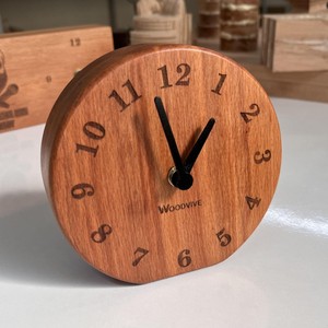 Horloge de bureau en bois, mouvement à quartz circulaire, affichage à aiguilles, silencieuse, sans tic-tac, design minimaliste - Product Image 1