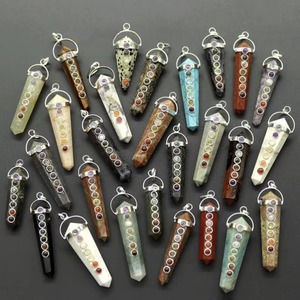 Colgante de Cristal Natural Mixto de los Siete Chakras, con Forma de Lápiz, Tema de Hadas, Decoración para el Hogar, Regalo, Venta al Por Mayor - Product Image 1