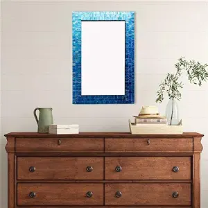 Miroir mural personnalisé en os incrusté, fait main avec éclairage LED, motifs floraux/géométriques, cadre en bois/MDF - Product Image 5