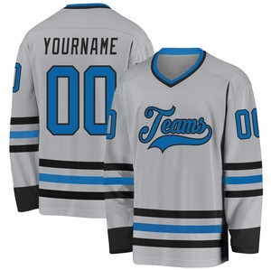 Camiseta de Hockey sobre Hielo 100% Poliéster, Nombre del Equipo Personalizado, Impresión por Transferencia de Calor/Impresión Digital, Transpirable, Cuello en V, Tirantes en T, Mangas Largas, Unisex - Product Image 3