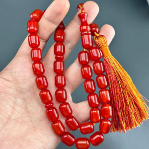 ลูกประคำทางศาสนา Faturan ทำจากเรซิ่น 100% คุณภาพสูง ทำด้วยมือ 45 เม็ด สีเทอร์ควอยซ์ เป็นมิตรกับสิ่งแวดล้อม ปรับแต่งได้ ดีไซน์รูปหัวใจ - Product Image 1