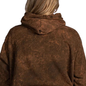 Sweat à capuche tendance délavé à l'acide, en tissu mélangé de coton de qualité supérieure, finition délavée unique, grande taille, côtelé, style vintage, vente en gros - Product Image 6