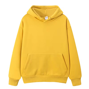 เสื้อฮู้ดสีเหลืองแบบยูนิเซ็กซ์ ทรงโอเวอร์ไซส์ ผ้าเฟรนช์เทอร์รี่ สวมใส่สบาย มีกระเป๋าหน้า เหมาะสำหรับใส่ในฤดูใบไม้ร่วง - Product Image 1