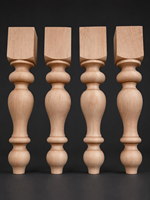 Pied de table en bois massif, pied de meuble en bois massif, forme de calebasse, style traditionnel, base de table robuste, utilisation à domicile ou au bureau