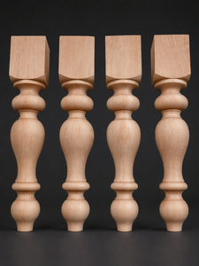 Pied de table en bois massif, pied de meuble en bois massif, forme de calebasse, style traditionnel, base de table robuste, utilisation à domicile ou au bureau - Product Image 1