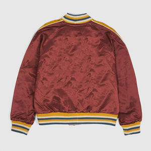 Satin Bomber <b>Jacket</b> with Custom Embroidered Team Patch Breathable Satin Varsity Style for Men Women Customized - Product Image 1
