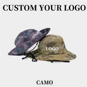 Custom Logo <b>Camo</b> <b>Bucket</b> <b>Hat</b> Unisex Adjustable Mesh Polyester Outdoor Spring Summer Casual Adult <b>Hat</b> - Product Image 1
