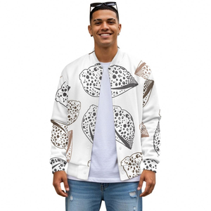 Chaqueta Casual para Hombre con Estampado de Conchas Hawaianas, Estilo Béisbol Urbano, Personalización Exclusiva, Impresión Bajo Demanda - Product Image 3
