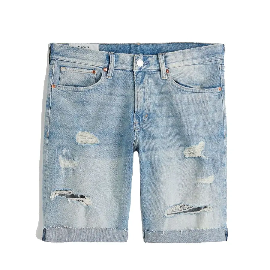Premium Quality Stone Washed Men Ripped Denim Shorts Summer Wear Jeans Shorts For Adults In Low Rates