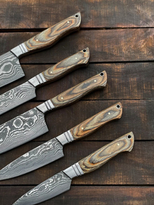 Ensemble de couteaux de chef confortables pour la cuisine, en acier Damas forgé de qualité supérieure, faits à la main, collection de lames à une netteté exceptionnelle - Product Image 3