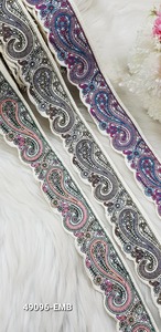 Dentelles brodées multicolores de qualité supérieure pour vêtements, saris, dupattas, artisanat, vente en gros, export, approvisionnement de qualité - Product Image 5