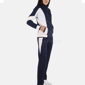 Women Winter Solid Stand Collar Eco-Friendly Breathable Cotton Tracksuits 2-Piece Long Set Casual Exercise <b>Wear</b> - Product Image 2