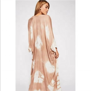 <b>Boho</b> Chic Women's Tie Dye Kimono Simple <b>Summer</b> Short Sleeve V-Neckline <b>Dress</b> Sweet Style with Natural Waistline Woven Washable - Product Image 6