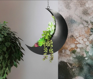 Moderno Adorno Colgante de Luna, Comedero para Pájaros de Metal Negro para Jardín Exterior, Decoración de Cardenales, Decoración para el Hogar y el Jardín - Product Image 2