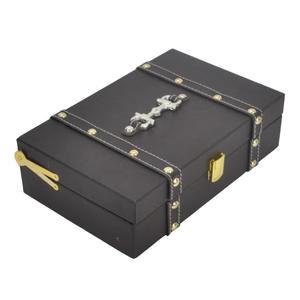 Black Color Natural Buffalo Leather Gift Box Hot Selling Decorative Boxes & <b>Bins</b> OEM Customized Storage Box Multifunction Style - Product Image 5