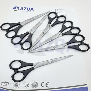 Right-Handed Stainless Steel Barber <b>Scissors</b> Medium Handle Blunt Tips Sharp Blades Professional Salon Use 4Cr13 Stainless Steel - Product Image 5