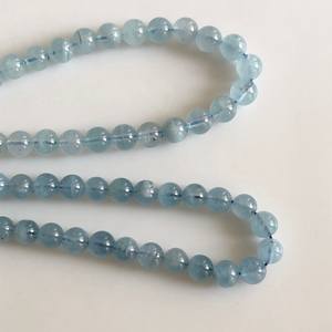 Cuentas de Piedra Preciosa Redondas y Lisas de Aguamarina Azul Natural para la Elaboración de Joyas, Hilo de Piedras Sueltas de Alta Calidad - Product Image 4