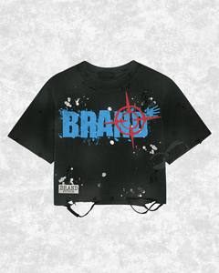 Camiseta Corta Oversize para Hombre Brandstudios con Estampado de Letras en la Espalda, Estilo Urbano, Manga Corta, Algodón Jersey, Cuello Redondo - Product Image 4