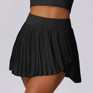 Jupe de tennis plissée courte taille naturelle respirante et anti-plis pour femme avec poches, idéale pour l'entraînement, le golf et le pickleball - Product Image 6