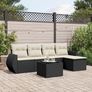 Conjunto de Sofás Modulares Grandes de Ratán Sintético Negro para Jardín - Product Image 1