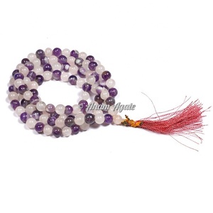 สร้อยคอพลอยอาเกตเหลี่ยมเพชรพลอยแฮนด์เมดสไตล์มาลาแกะสลักด้วยจักระศิลปะพื้นบ้าน - Product Image 3