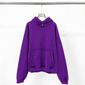 Sweat-shirt à capuche surdimensionné pour homme, couleur unie, en molleton de coton, pull décontracté avec poche, style streetwear d'automne - Product Image 5