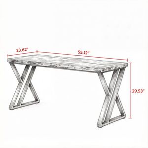 Scrivania da ufficio rustica regolabile con piedini 29,52x55,12x23,62 pollici - Product Image 3
