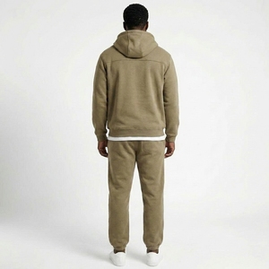 Conjunto de chándal de invierno de 2 piezas para hombre, sudadera con cremallera de un cuarto, pantalones de chándal de forro polar, cálidos y gruesos, fabricante mayorista OEM personalizado - Product Image 2